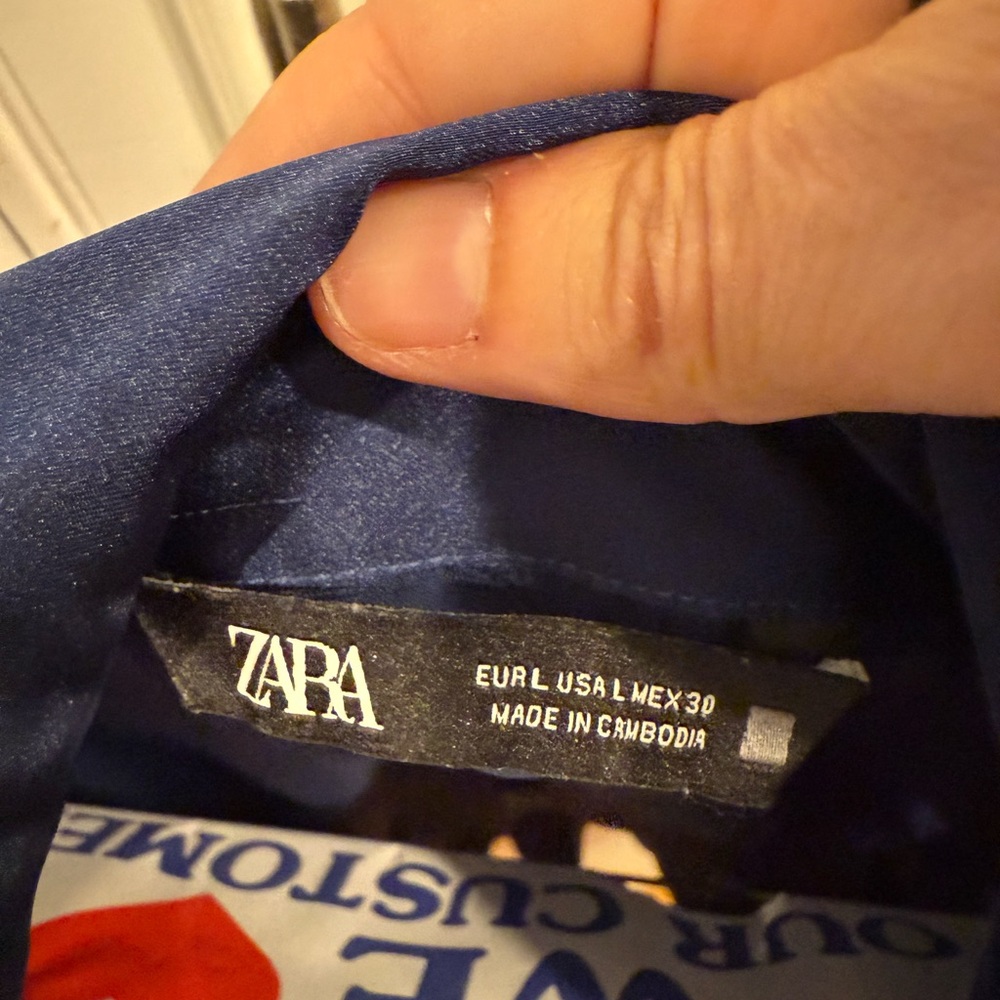 Zara Navy Button Down Shirt - Picture 5 of 5